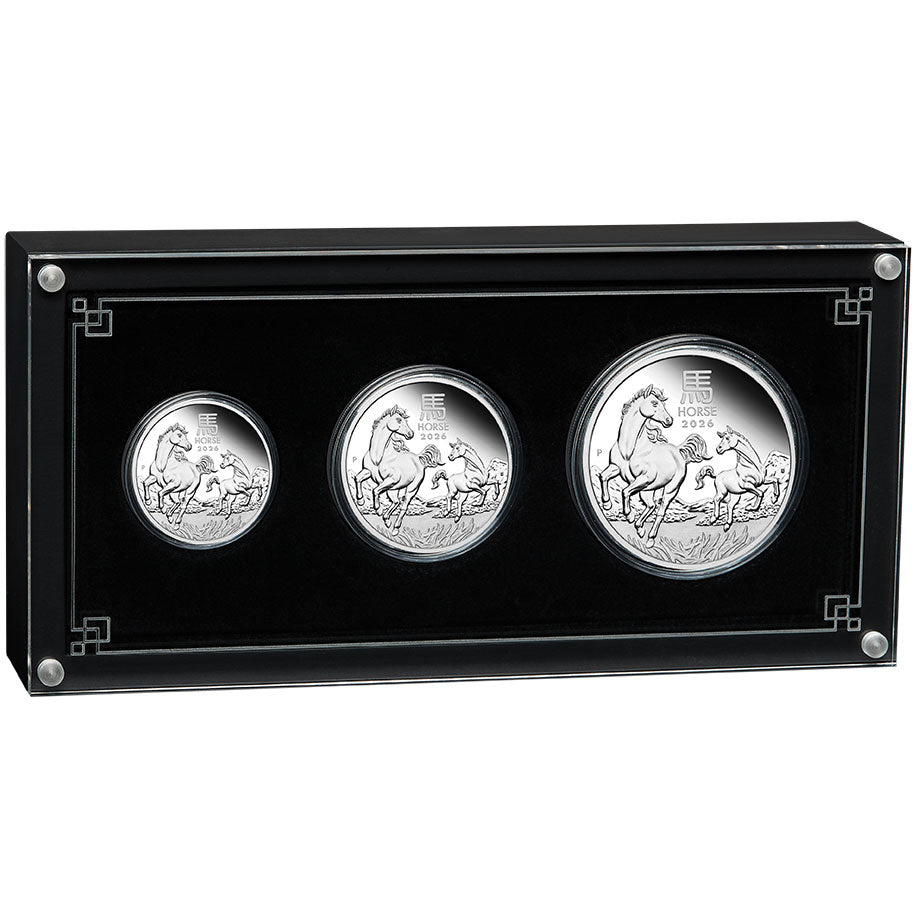 2026 Year of the Horse Silver Proof Three-Coin Set