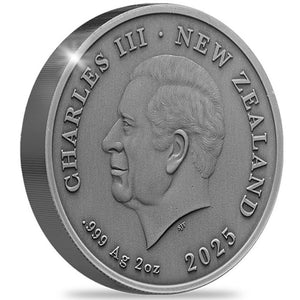 2025 NZ 50c Water Taniwha 2oz Silver Antique Coin