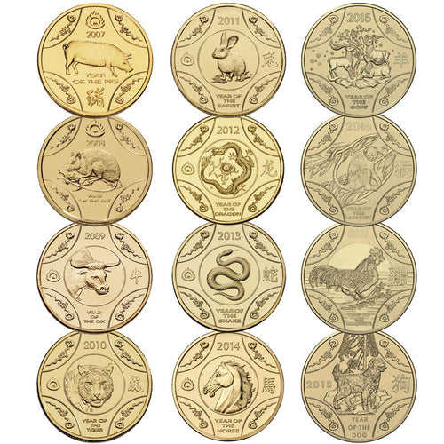 2007-2018 $1 RAM Lunar Complete Collection (12 Coins)