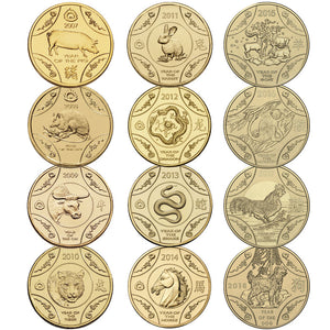 2007-2018 $1 RAM Lunar Complete Collection (12 Coins)