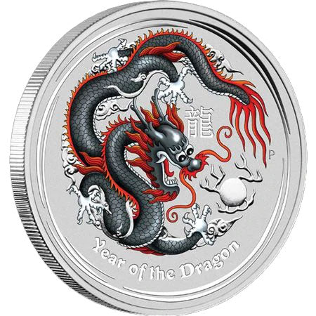 2012 $1 Berlin WMF Year of the Dragon – Black 1oz Silver Coin