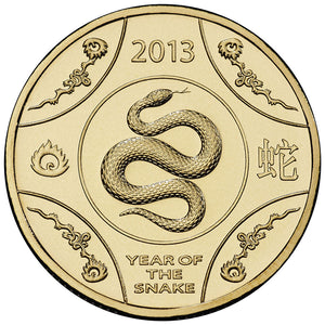 2013 $1 RAM Lunar Snake Al-Br Coin