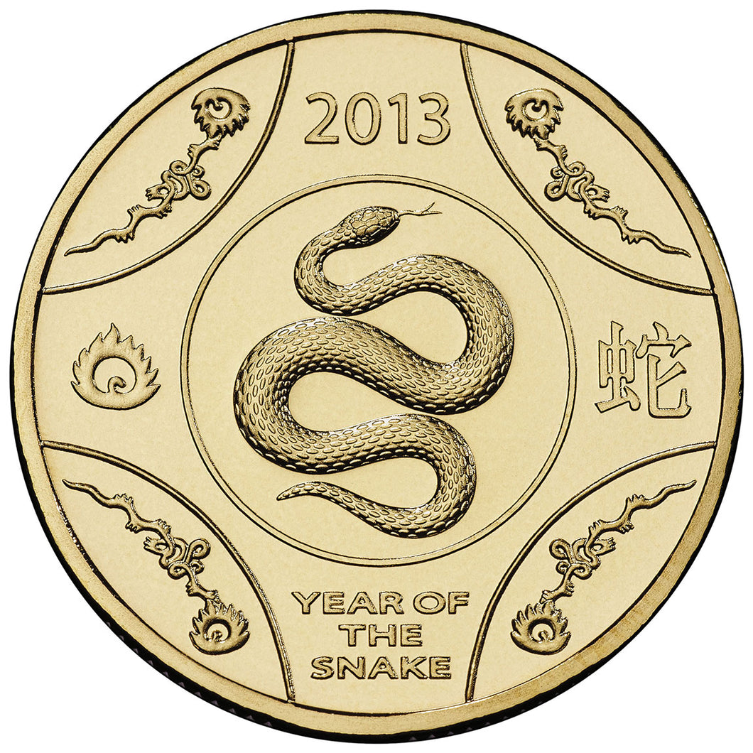 2013 $1 RAM Lunar Snake Al-Br Coin