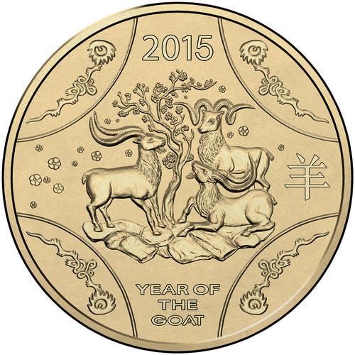 2015 $1 RAM Lunar Goat Al-Br Coin