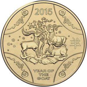2015 $1 RAM Lunar Goat Al-Br Coin