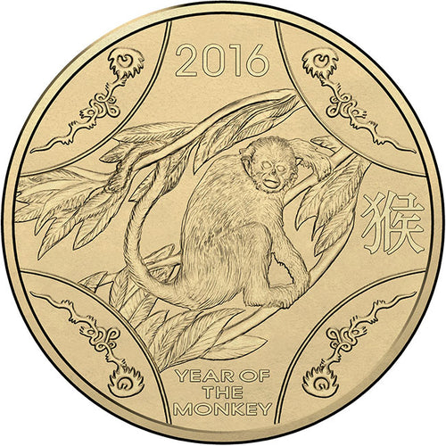 2016 $1 RAM Lunar Monkey Al-Br Coin