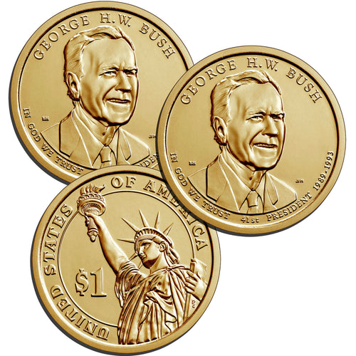 2020 USA $1 Presidential - George HW Bush P&D Unc Pair