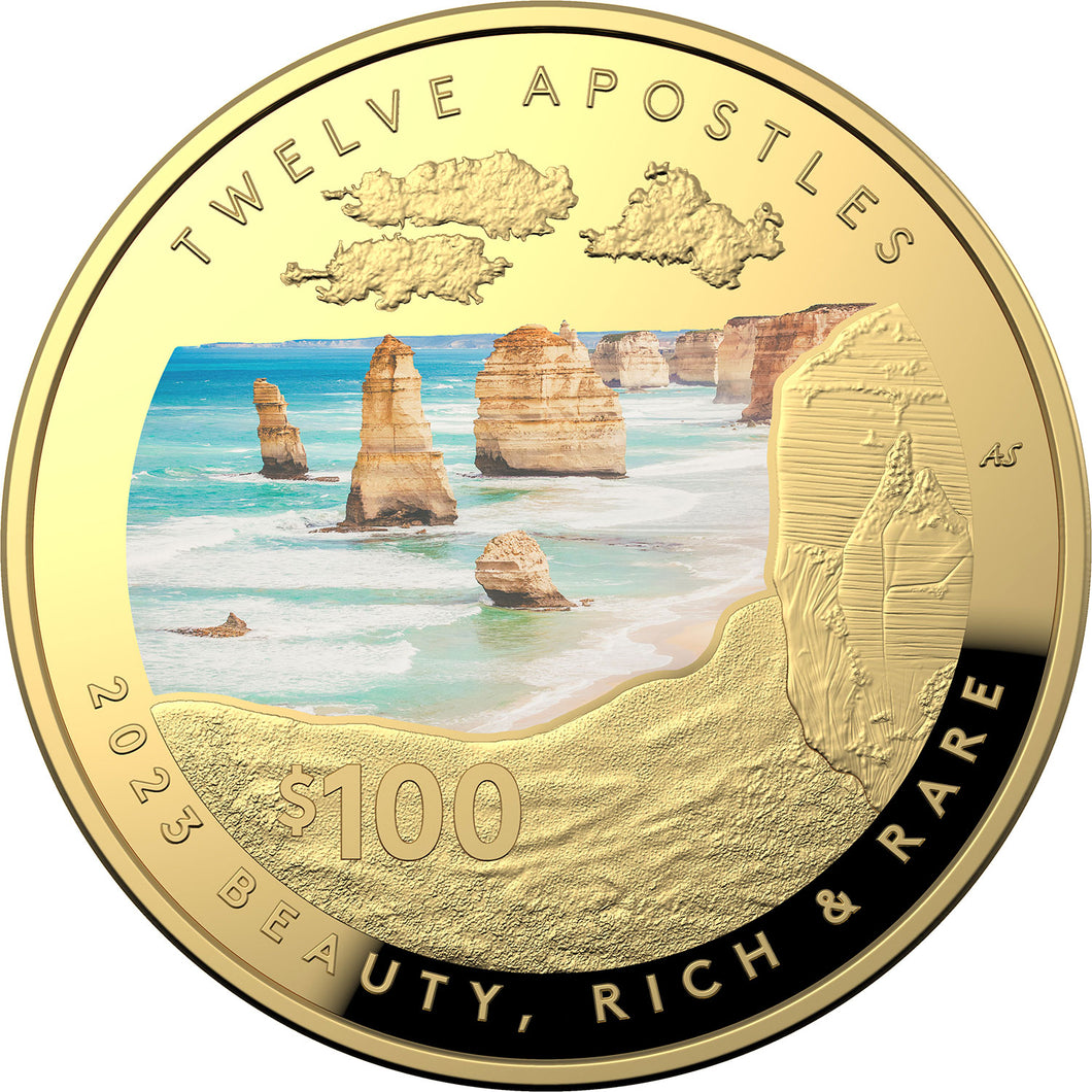 2023 $100 Beauty, Rich & Rare – Twelve Apostles 1oz Gold Proof Coin