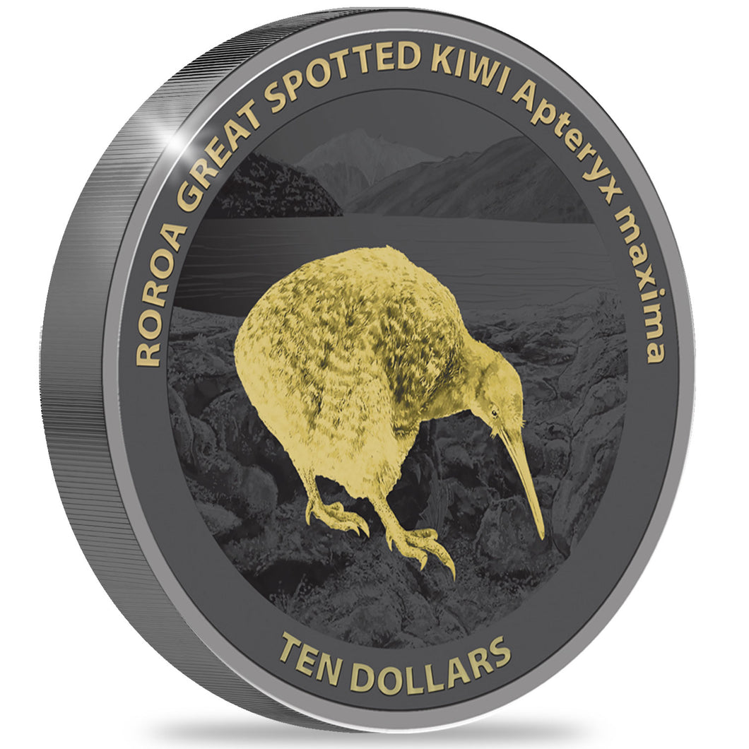 2024 NZ $10 Kiwi 5oz silver Black Proof coin