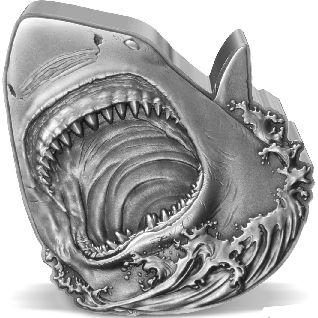 2024 Niue $5 Shark Week - Great White 2oz Silver Coin