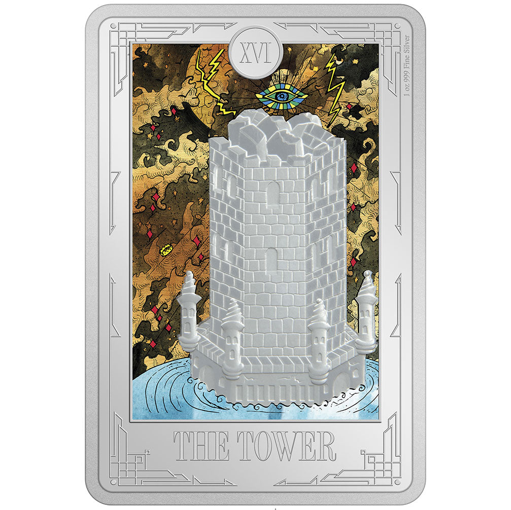 2024 Niue $2  TAROT - XVI. The Tower 1oz Silver Coin