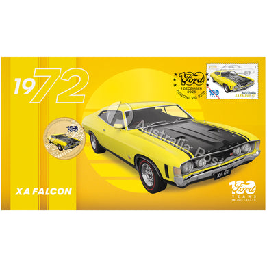 2025 $1 100yrs of Ford Australia  XA Falcon GT Hardtop Stamp & Coin Cover