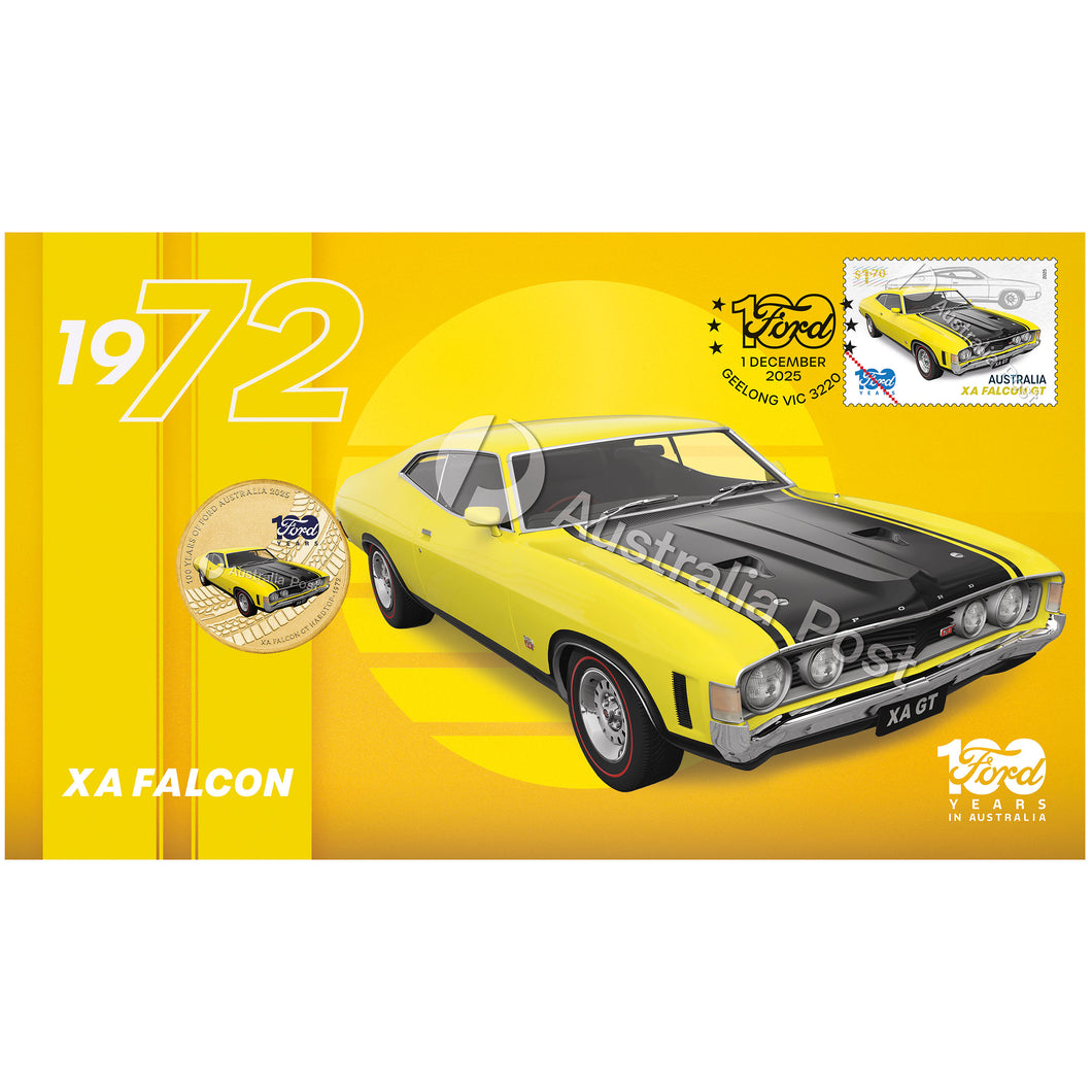 2025 $1 100yrs of Ford Australia  XA Falcon GT Hardtop Stamp & Coin Cover