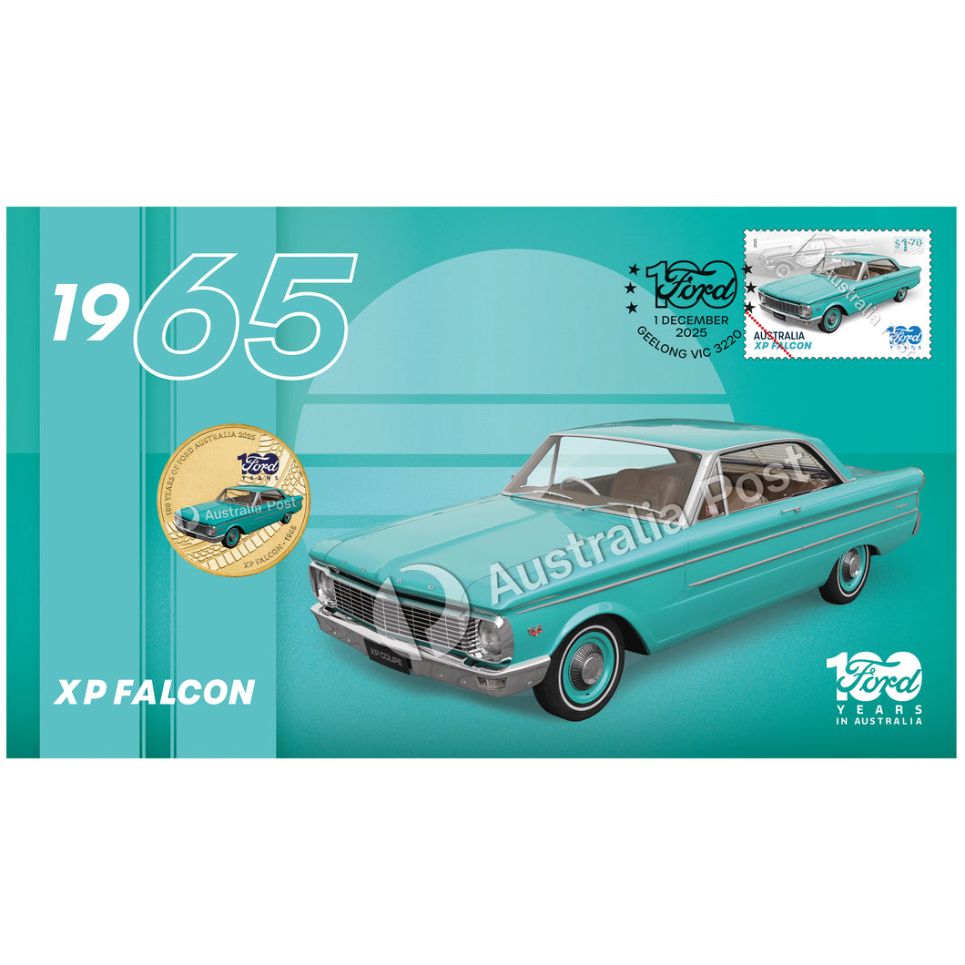 2025 $1 100yrs of Ford Australia XP Falcon Stamp & Coin Cover