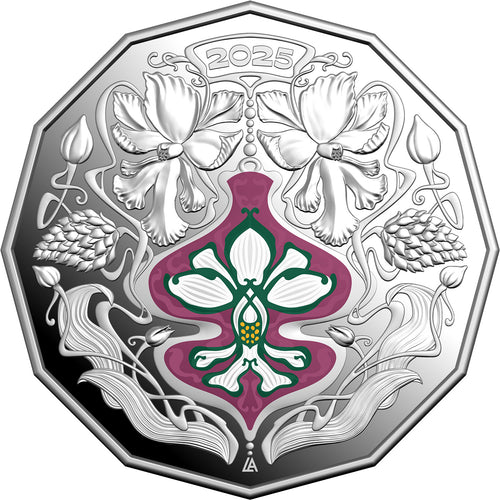 2025 50c Christmas Festive Florals Silver Proof Coin