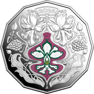 2025 50c Christmas Festive Florals Silver Proof Coin