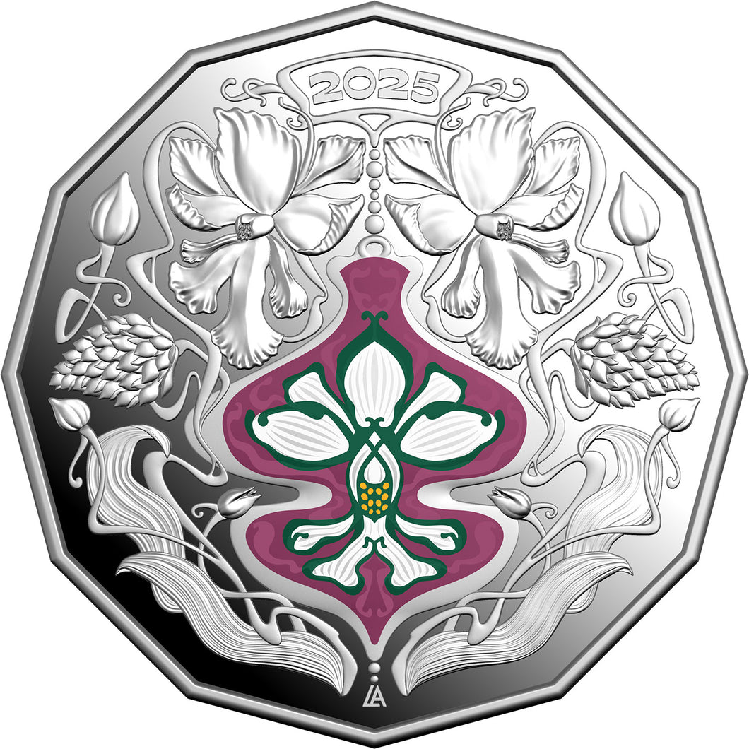 2025 50c Christmas Festive Florals Silver Proof Coin
