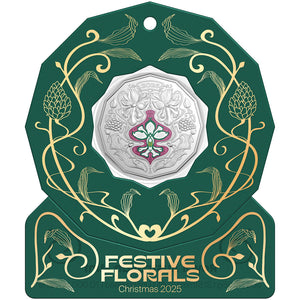 2025 50c Christmas Festive Florals Uncirculated Coin