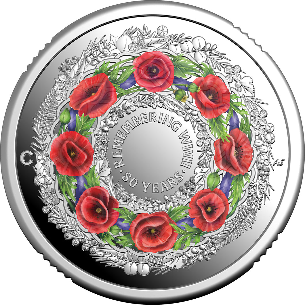 2025 $2 Remembrance Day Poppy Wreath SILVER COIN