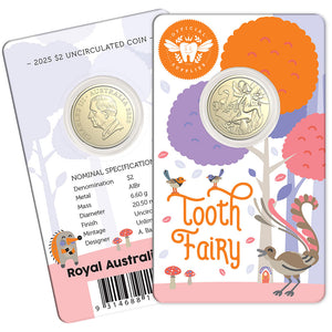 2025 $2 Tooth Fairy Coin on Card