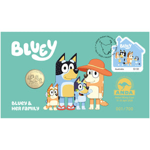 2026 $1 Hobart Money Expo Bluey Stamp & Coin Cover – Melbourne