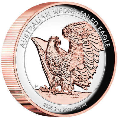 2025 $2 Wedge-tailed Eagle Gilded Ultra High Relief 2oz Silver Proof Coin