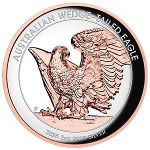 2025 $2 Wedge-tailed Eagle Gilded Ultra High Relief 2oz Silver Proof Coin