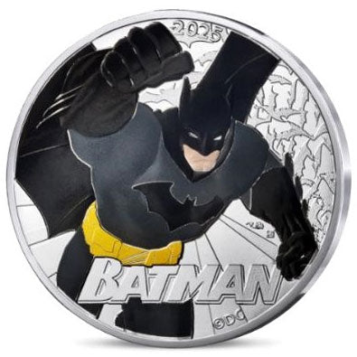 2025 France 10€ DC Comics 90th Ann: Batman Colour Silver Coin