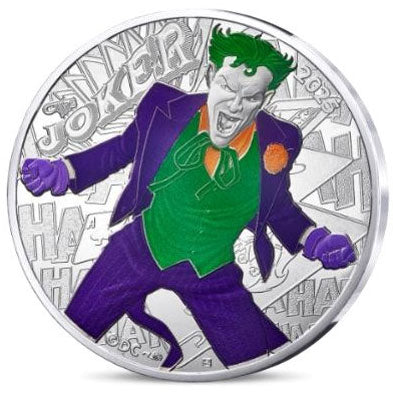 2025 France 10€ DC Comics 90th Ann: Joker Colour Silver Coin