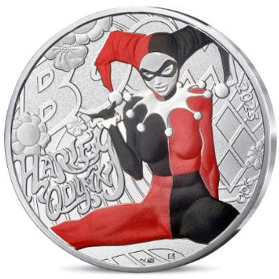 2025 France 10€ DC Comics 90th Ann: Harley Quinn Colour Silver Coin