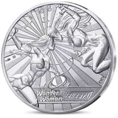 2025 France 10€ DC Comics 90th Ann: Wonder Woman & Cheetah Silver Coin