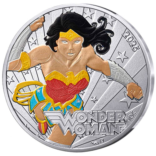 2025 France 10€ DC Comics 90th Ann: Wonder Woman Colour Silver Coin