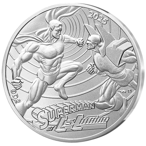 2025 France 10€ DC Comics 90th Ann: Superman & Lex Luthor Silver Coin