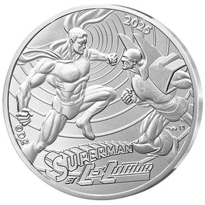 2025 France 10€ DC Comics 90th Ann: Superman & Lex Luthor Silver Coin