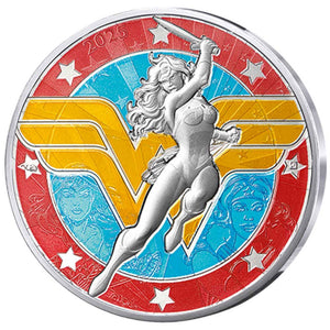 2025 France 10€ DC Comics 90th Ann: Logo Wonder Woman Colour Silver Coin
