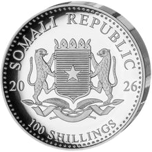 2026 Somalia 100Sh African Elephant High Relief 1oz Silver Proof Coin