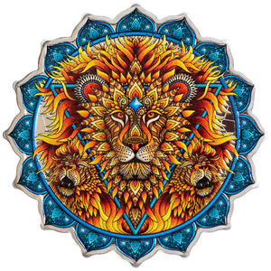 2023 Solomon Isl. $5 Phil Lewis Lion Chakra 2oz Silver Coin