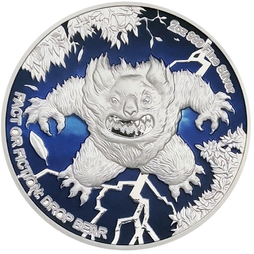 2024 Niue $5 Fact or Fiction: Drop Bear 2oz Silver Coin