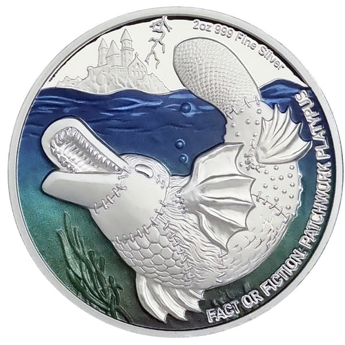 2024 Niue $5 Fact or Fiction: Platypus 2oz Silver Coin