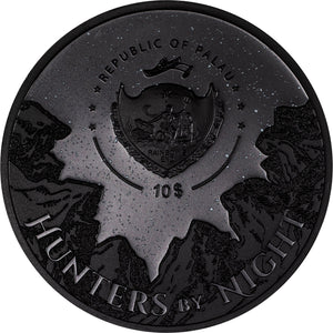 2023 Palau $10 Hunters by Night Caiman 2oz Silver Coin