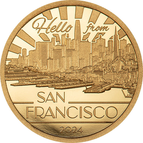 2023 Cook Islands $5 Big City Lights - San Francisco Gold 0.5g Gold Coin