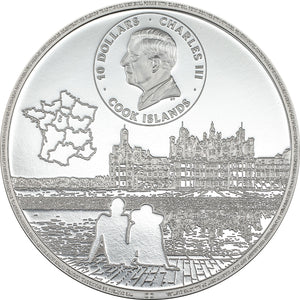 2024 Cook Isl. $10 Chateau de Chambord 2oz Silver Coin