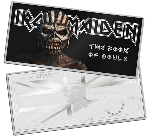 2024 Cook Isl. $1 Iron Maiden - Book of Souls 5g Silver Coin Note