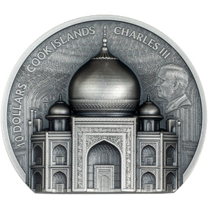 2025 Cook Isl. $10 Historical Monuments - Taj Mahal 2oz Silver Coin