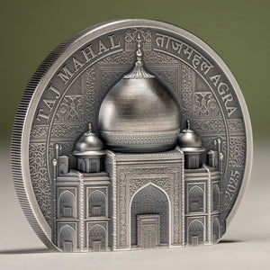 2025 Cook Isl. $10 Historical Monuments - Taj Mahal 2oz Silver Coin