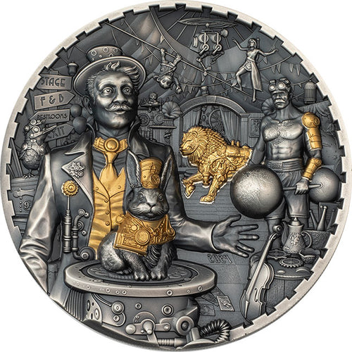 2024 Cook Isl. $20 Steampunk Carnival 3oz Silver Coin