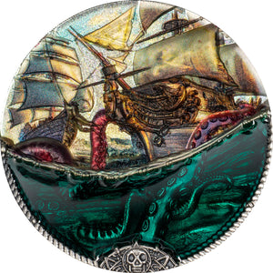 2025 Cook Isl. $20 Underwater Fantasy - Sea Monster 3oz Silver Coin