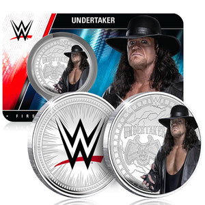 WWE Legends Undertaker 9g Silver Plated Medallion in Card