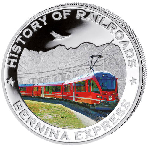 2011 Liberia $5 Bernina Express Train Silver Coin