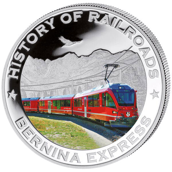 2011 Liberia $5 Bernina Express Train Silver Coin